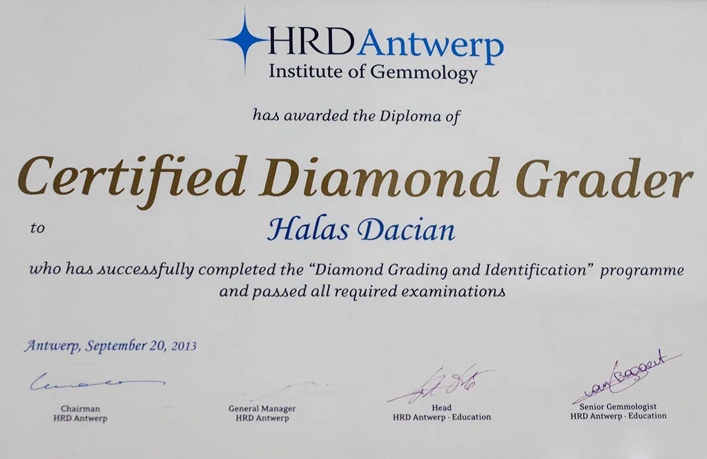 Halas Dacian grading a diamond