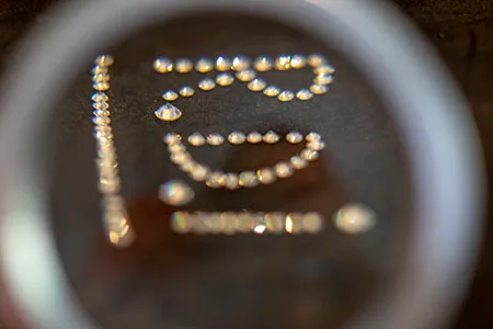 A diamond examined under magnification